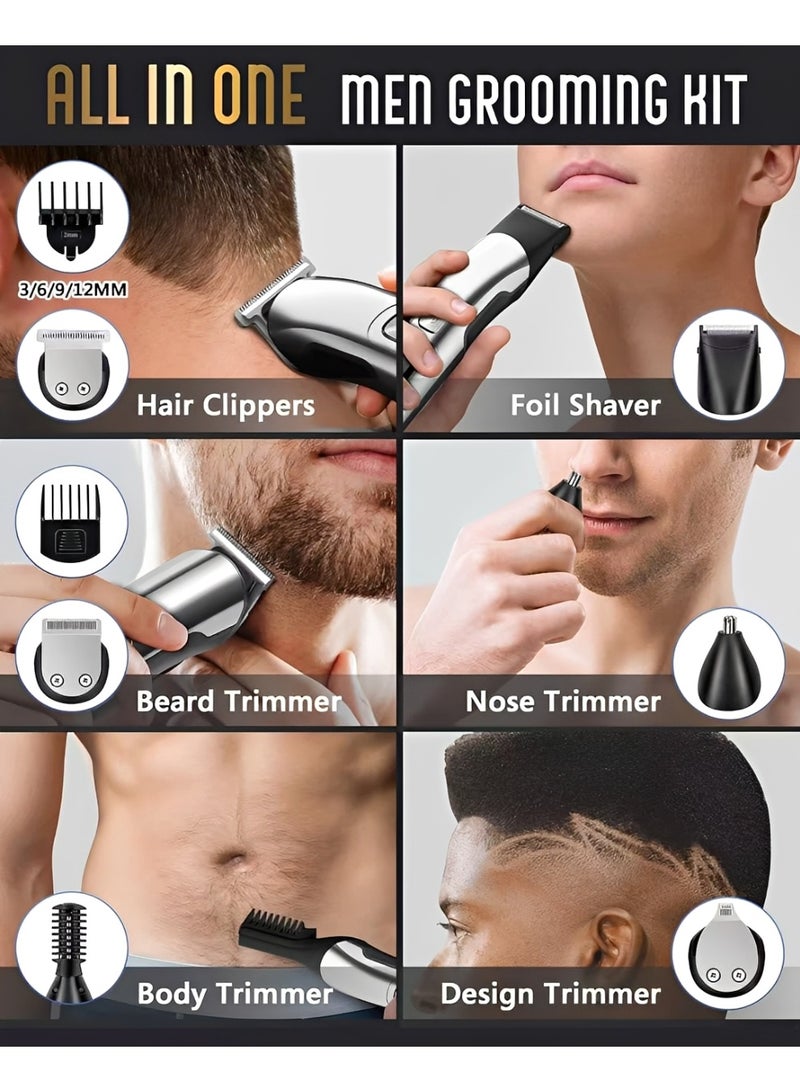 BASILKIT Electric Hair Trimmer for men,11-in-1  Body Trimmer ，Body Shaver Groomer Safe Suitable, Shaver Rechargeable Waterproof Wet And Dry,Electric Shaver for Men black - Image 2